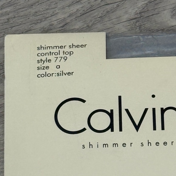 Calvin Klein Silver Shimmer Sheer Control Top Tights Size A - Picture 2 of 6